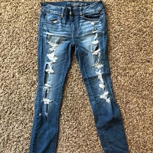 American eagle ripped skinny jeans